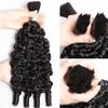 Lemoda Human Braiding Hair for Boho Braids Burmese Curly Spiral Curly Ends Bulk for Daughter/Friend For Bohemian Knotless Braids 181818Inch 3Bundles 15A No Weft Extensions view 3