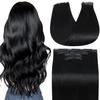 Full Shine Seamless Hair Extensions Clip in Jet Black Invisible Hair Extensions Invisible PU Weft Hair Extension Fill Ins for Short Thin Hair Add Volume 4pcs 16Inch 85g view 1