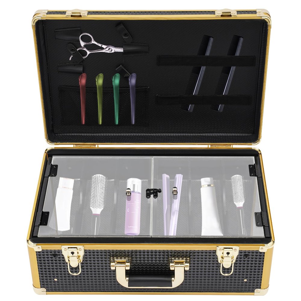APOUDM Barber Carrying Case Organizer Portable Barber Tool Carry Organizer Box Cases with Locks & Keys for Clippers and Supplies