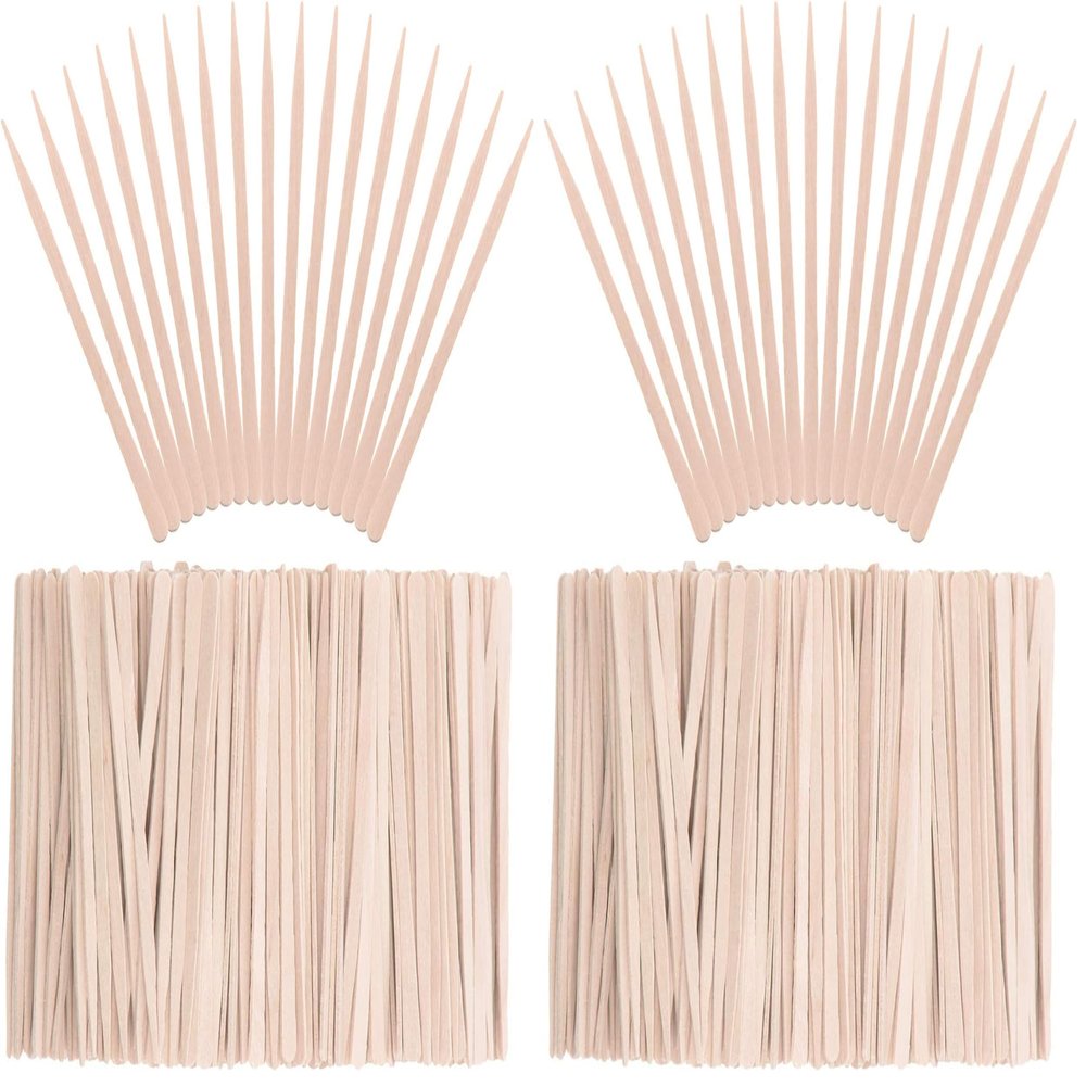 Whaline 400 Pieces Small Wax Sticks Wood Spatulas Applicator Craft Sticks for Hair Eyebrow Removal (Pack of 2)