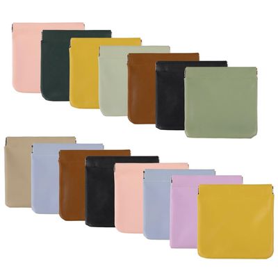 15 Pcs Pu Leather Self-Closing Cosmetic Bags, Small Waterproof Makeup Pouches, Portable Travel Bags For Jewelry, Headphones, And