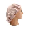 Adjustable Double Layer Satin Bonnet Nightcap Doubleside Women Round Shower Caps Night Sleep Polyester Hat Solid Black Lining(Coffee) view 2