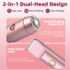 Carehabi Bikini Trimmer for Women 2 in 1 Women Electric Shaver Dual Head Womens Electric Razor IPX7 Waterproof Wet & Dry Use for Bikini Underarm Leg Arm Body Face view 2