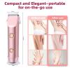 Carehabi Bikini Trimmer for Women 2 in 1 Women Electric Shaver Dual Head Womens Electric Razor IPX7 Waterproof Wet & Dry Use for Bikini Underarm Leg Arm Body Face view 3