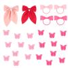 Hotalisona Valentine Hair Bows Girls Hair Accessories Bows Claw Clips Scrunches Ties Red Pink Cute Satin Hair Ribbon Bows Mini Butterfly Clips Scrunches Ties Accessories for Girls view 1