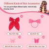 Hotalisona Valentine Hair Bows Girls Hair Accessories Bows Claw Clips Scrunches Ties Red Pink Cute Satin Hair Ribbon Bows Mini Butterfly Clips Scrunches Ties Accessories for Girls view 2