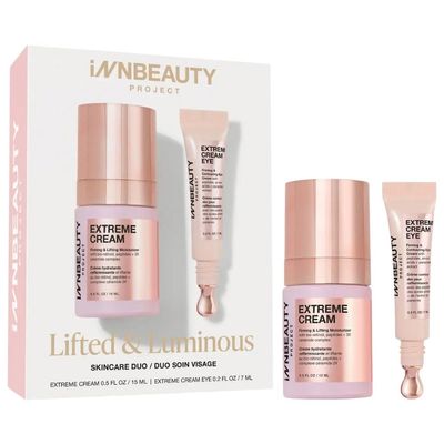 INNBEAUTY Project Lifted & Luminous Travel Skincare Holiday Gift Set Extreme Cream & Extreme Cream Eye for Firming, Lifting, Hydrating