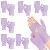 6 Pairs Cotton Gloves Eczema, Cotton Eczema Gloves for Women and Men, Touchscreen Fingerless Black Gloves for Art Handling, Fingerless Moisturizing Gloves for Dry Hands Overnight Skin Protect (Purple) view 1
