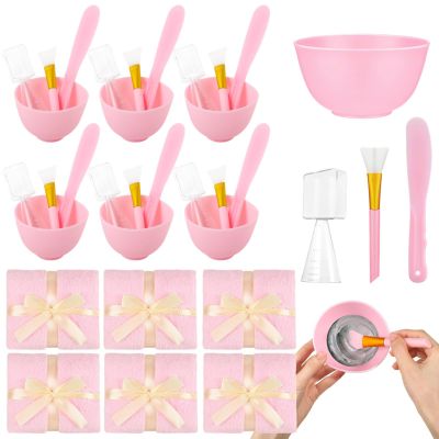 30-Piece Spa Set With Towels, Face Mask Mixing Bowls, Brushes, Spatulas, And Measuring Cups For Spa Party Favors