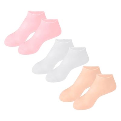 COOLHIYA 3Pairs Moisturizing Socks for Dry Cracked Feet Foot Cover for Women and Softens Rough Skin Promotes Healing and Exfoliation Elastic Material Home Pedicure Care