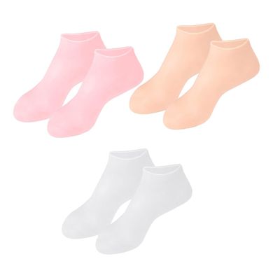 COOLHIYA 3Pairs Moisturizing Socks for Dry Feet Intensive Hydration Foot Covers for Cracked Heels Softening Calluses and Rough Skin Breathable Skin Care Socks for Women Daily Home Use
