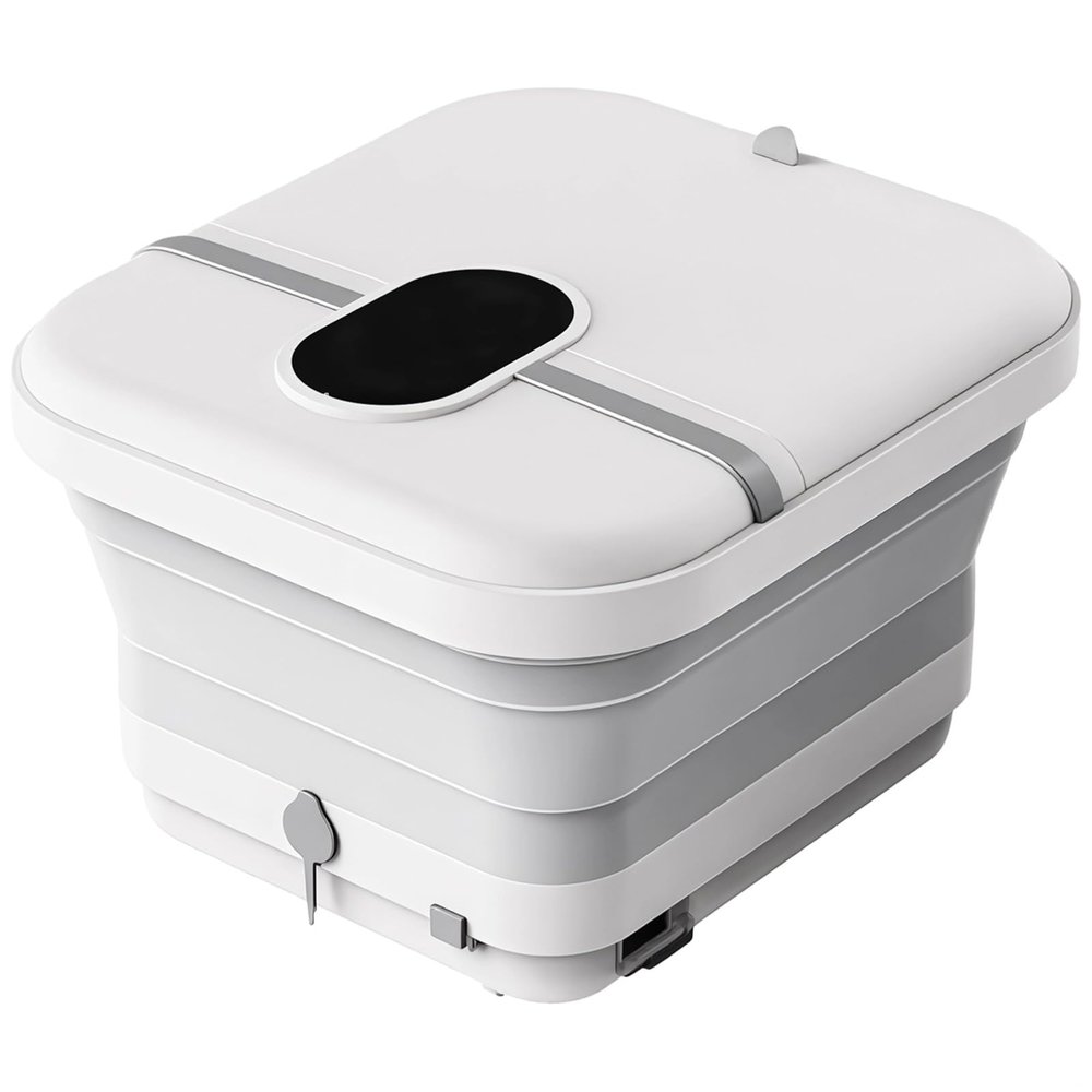Electric Foldable Foot Spa with Heat, Portable Bath Massager Soak Tub, Hygienic Ozone System, Automatic Massage, Touch Control, Heater, Home Relaxation (110 V Us Plug)