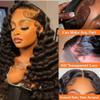 13x6 Deep Wave Lace Front Wigs Human Hair 200 Density 13x6 HD Transparent Deep Curly Lace Frontal Wig Pre Plucked with Baby Hair Wet and Wavy Glueless Wigs Natural Black for Women view 2