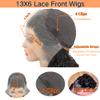 13x6 Deep Wave Lace Front Wigs Human Hair 200 Density 13x6 HD Transparent Deep Curly Lace Frontal Wig Pre Plucked with Baby Hair Wet and Wavy Glueless Wigs Natural Black for Women view 3