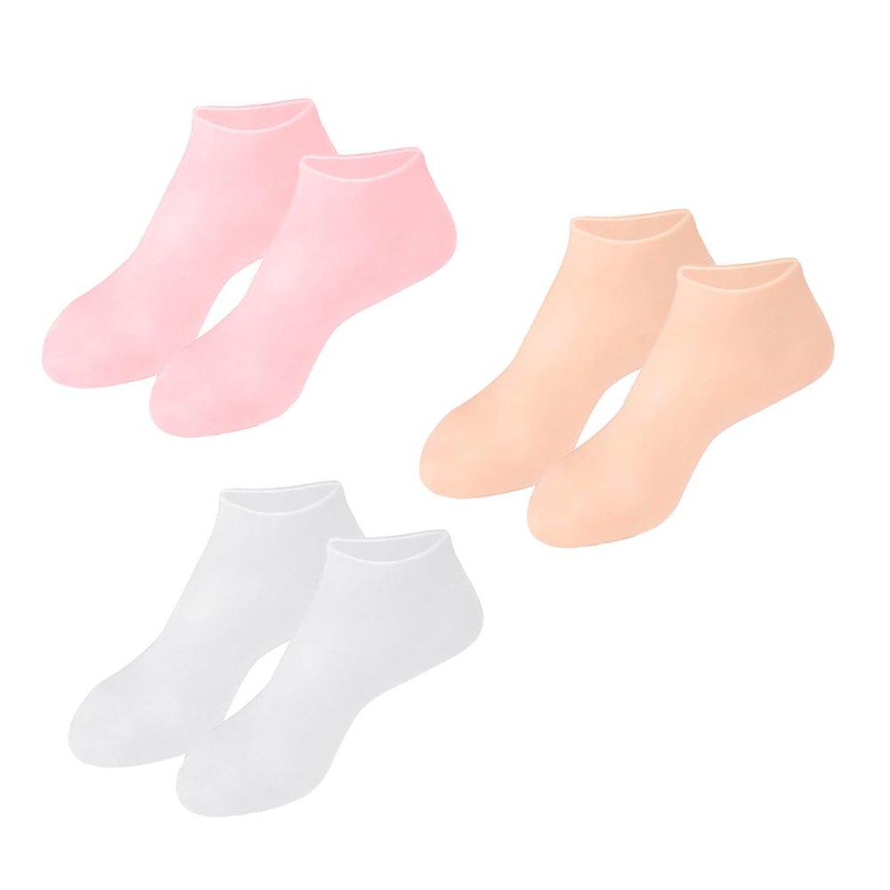 ETHZZLE 3Pairs Moisturizing Foot Care Socks for Dry Cracked Skin Repair Breathable Protective Covers with Softening and Exfoliating Effects Skin-Friendly Socks for Women Home Use