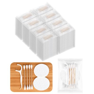LLHQAMT Vanity Kits Bulk, Hotel Vanity Individually Wrapped, Vanity Kit With Cotton Pads, Cotton Swabs And Dental Floss, Suitable For Travel, Hotels And Home Use (200 pcs)