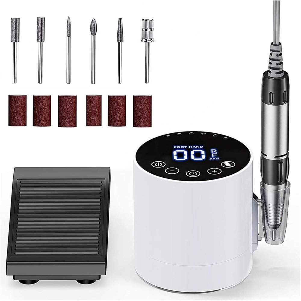 HCUCTOS 35000RPM Professional Electric Nail Drill Manicure Machine Nail Sander Set Nail Drill Bit for Nail Salon Polisher Equipment