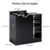 OmySalon Salon Station, Shampoo Bowl with Cabinet, Freestanding Backwash Sink with Adjustable Shelf, UPC Certified Faucet, for Spa Beauty, Barber, Home, Black view 2