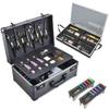 Yueieoun Professional Barber Case - Portable Barber Tool Case Hair Clipper Organizer with Combo Locks, Detachable Trays for Clippers, Shears, Razors, Trimmers - Secure Storage for Barbershop or Travel view 1