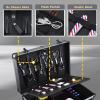 Yueieoun Professional Barber Case - Portable Barber Tool Case Hair Clipper Organizer with Combo Locks, Detachable Trays for Clippers, Shears, Razors, Trimmers - Secure Storage for Barbershop or Travel view 3
