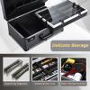 Yueieoun Professional Barber Case - Portable Barber Tool Case Hair Clipper Organizer with Combo Locks, Detachable Trays for Clippers, Shears, Razors, Trimmers - Secure Storage for Barbershop or Travel view 4