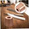 COOLHIYA Rose Gold Small Razor Stand for Bathroom Countertops Portable Manual Shaver Holder with Smooth Surface Old Fashioned Razor Storage for Shower and Travel view 2