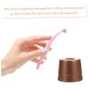 COOLHIYA Rose Gold Small Razor Stand for Bathroom Countertops Portable Manual Shaver Holder with Smooth Surface Old Fashioned Razor Storage for Shower and Travel view 3