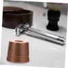 COOLHIYA Rose Gold Small Razor Stand for Bathroom Countertops Portable Manual Shaver Holder with Smooth Surface Old Fashioned Razor Storage for Shower and Travel view 4