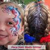 Red White and Blue Body Glitter,Patriotic Pride Hair Glitter for Kids,4th of July Accessories Outfits for Women Face Glitters Makeup Chunky Sequins,Fourth of July Accessories (Patriotic Themed) view 4