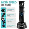 DSP Professional Hair Trimmer for Men, Beard Mustache Cordless Trimmer, Indicator Light with Charge Base, Zinc Alloy Body, Low Noise, Zero Gapped Edgers Trimmer (Black) view 3