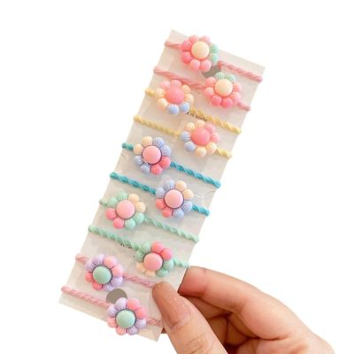 10pcs Elastic Hair Ties For Delicate Cartoon Scrunchies Stretchy HairBands For Children School Event Daily Wear Elastic For Kids