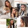 Braided Headbands for Women, 2 Pcs Handmade Fashion Braid Headband with Teeth and Elastic Stretch Braids Hairband for Girls Beauty Hair Accessories Party Festival Halloween (Golden Brown) view 3