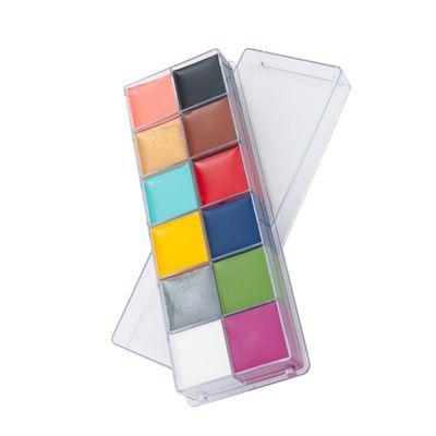 ETHZZLE 1 Box Color Oil Paint Kit with Plastic Storage Box Bright Pigments for Festival Halloween Party Makeup Easy to Wash Suitable for Face Arms Legs Art