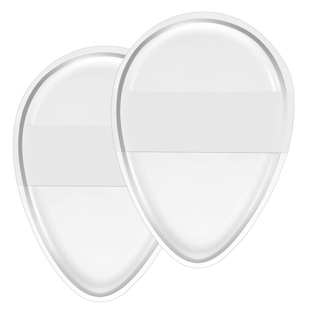 2Pcs Silicone Makeup Sponge, Clear Jelly Makeup Applicator Non-Absorbent Silicone Powder Puff Washable Cosmetic Applicator for Foundation, Concealer, Cream, Blush, Highlighter