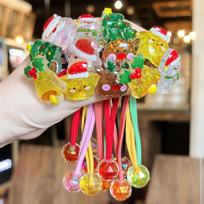 12PCS Ball Charm Hair Ties for Little Girls,Colored Bead Rubber Band Bubble Hair Ties with Balls No Damage Ponytail Holders for Toddler Girls (Pink, Orange, Yellow, Green, Red, Black)