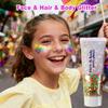 Carnival Body Glitter,Green Purple and Yellow Carnival Face Glitter Gel,Sparkling Holographic Long Lasting Chunky Glitter for Hair Face Nails,Accessories for Rave Festival Party (Carnival Themed) view 2