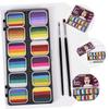 COOLHIYA Color Gradient Rainbow Body Paint Kit for Adults Water-soluble Matte Pearl Face Painting with Brushes Safe Non-toxic Makeup for Halloween Festival DIY Sports and Fashion Shows view 4
