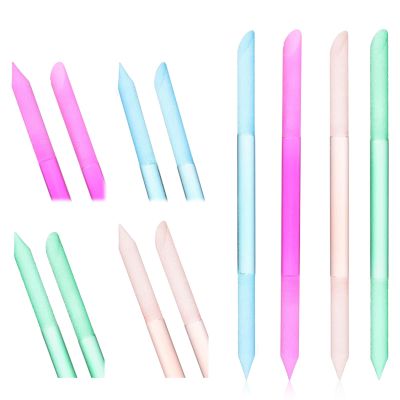4Pcs Glass Cuticle Pusher, Dual-Ended Manicure Stick, 4 Colors Nail Cuticle Remover Tool Crystal Nail File, Women Professional Cuticles Glass Polisher for Natural Nails and Cuticles Care