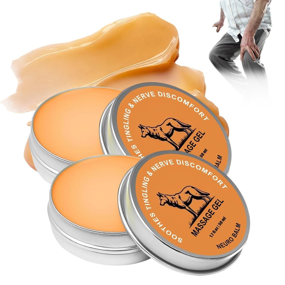 2pcs Therawolf Neuro Balm, Muscle and Joint Balm, Natural Joint Care Soothing Massage Cream for Hands, Feet, Neck and Shoulders, Fast-Absorbing Herbal Formula