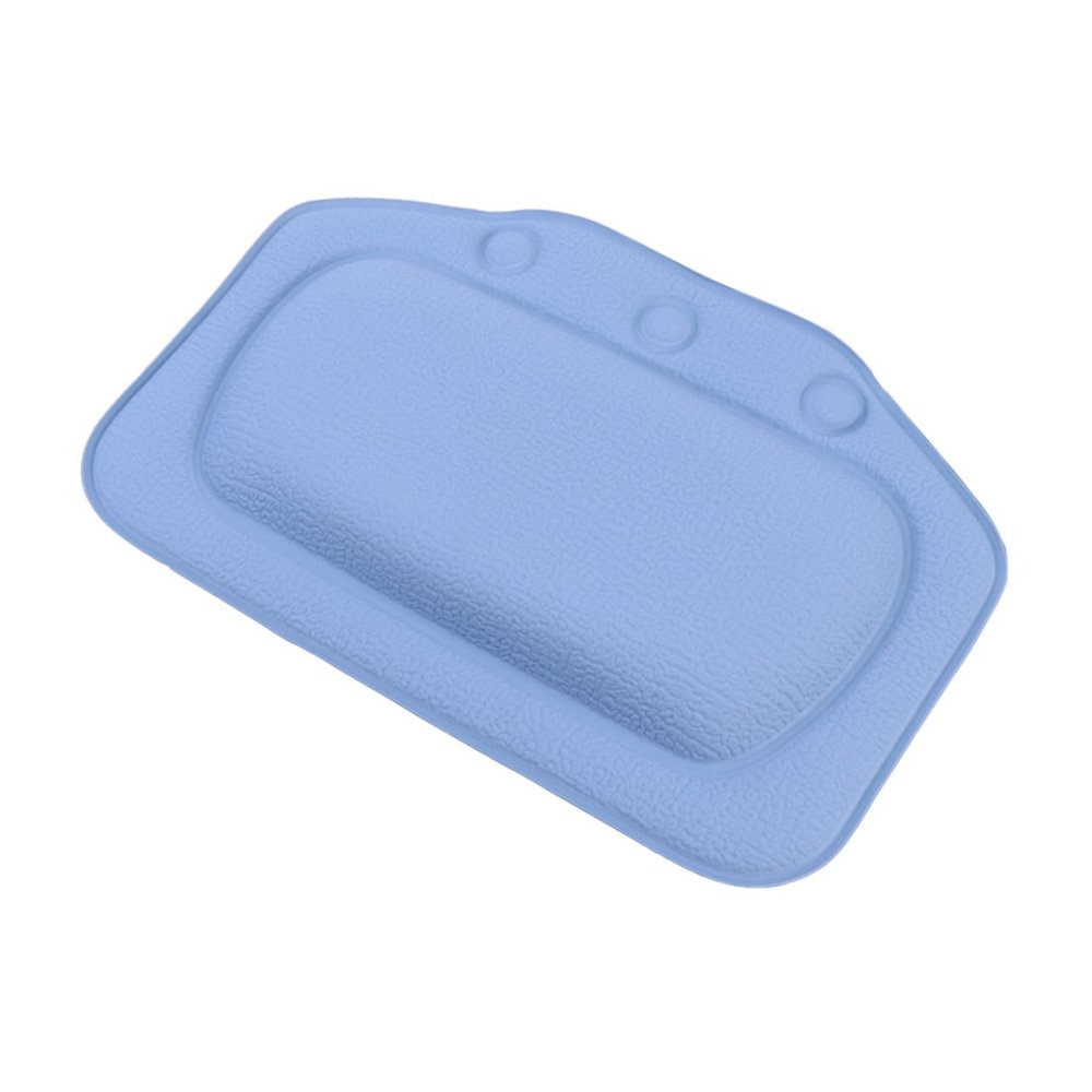 COOLHIYA Bath Pillow with Suction Cups Lightweight PVC Bathtub Cushion for Neck and Back Support Flexible Dark Blue Spa Headrest for Relaxing Bath