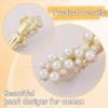 2 Pcs Pearl Hair Barrettes for Women, Elegant Gold Hair Clips with Pearls, Fancy French Barrette Hairpins Decorative for Weddings, Parties, Daily Use view 3