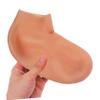 COOLHIYA 2 Pairs Moisturizing Lotion Socks for Dry Cracked Feet Elastic Reusable Spa Socks with Hydrating Treatment for Women XL White Nude view 2