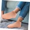 COOLHIYA 2 Pairs Moisturizing Lotion Socks for Dry Cracked Feet Elastic Reusable Spa Socks with Hydrating Treatment for Women XL White Nude view 3