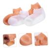 COOLHIYA 2 Pairs Moisturizing Lotion Socks for Dry Cracked Feet Elastic Reusable Spa Socks with Hydrating Treatment for Women XL White Nude view 4