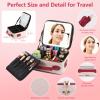 GIUWESOY Travel Makeup Bag with Light Up Mirror, Portable Makeup Bag with Led Light Women Waterproof Makeup Travel Case adjustable dividers Rechargeable Vanity Mirror with 3 Color Lights (Pink) view 4