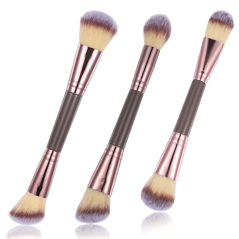 3PCS Foundation Makeup Brush, 2-in-1 Dual-Ended Makeup Brush Foundation Brushes and Concealer Brushes Application of Contour, Cream