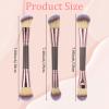 3PCS Foundation Makeup Brush, 2-in-1 Dual-Ended Makeup Brush Foundation Brushes and Concealer Brushes Application of Contour, Cream view 2