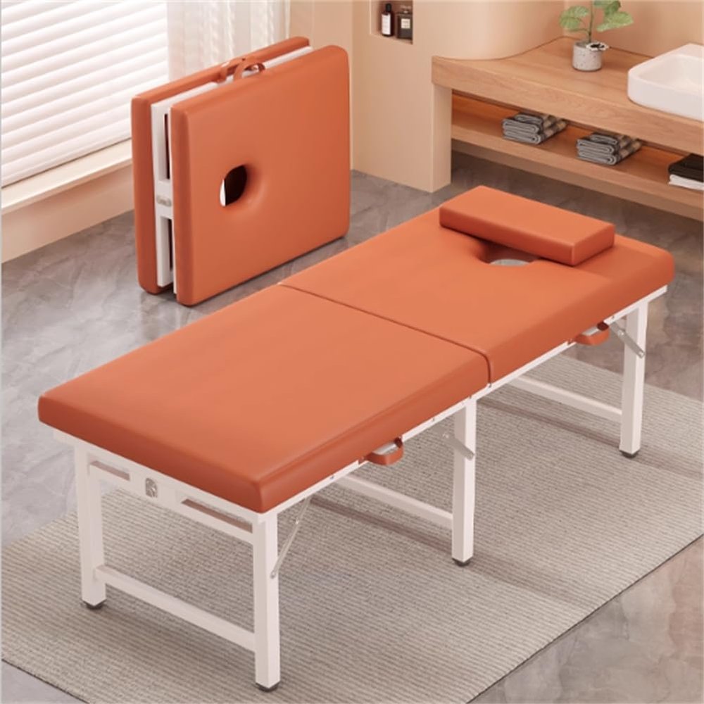WSNCXFW Foldable Massage Bed, Folding Beauty Beds with Holes,Portable Physical Therapy Couch,Professional Spa Tattoo Table,for Footmassage Facial CareSpa,180 * 60 * 60cm