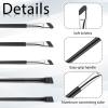 5 Pcs Eyeliner Brush Set, Fine Angled Makeup Brushes Ultra Thin Flat Eyeliner Concealer Brushes Eyebrow Angled Brush Beauty Cosmetic Tool Precision Makeup Application for Eye liner Eye brow view 3