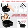 GIUWESOY Travel Makeup Bag with Light Up Mirror, Portable Makeup Bag with Led Light Women Waterproof Makeup Travel Case adjustable dividers Rechargeable Vanity Mirror with 3 Color Lights view 3